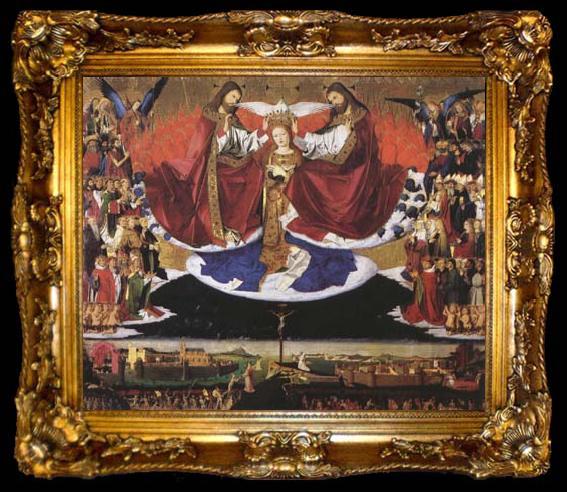 framed  Enguerrand Quarton Cornation of the Virgin (mk08), ta009-2